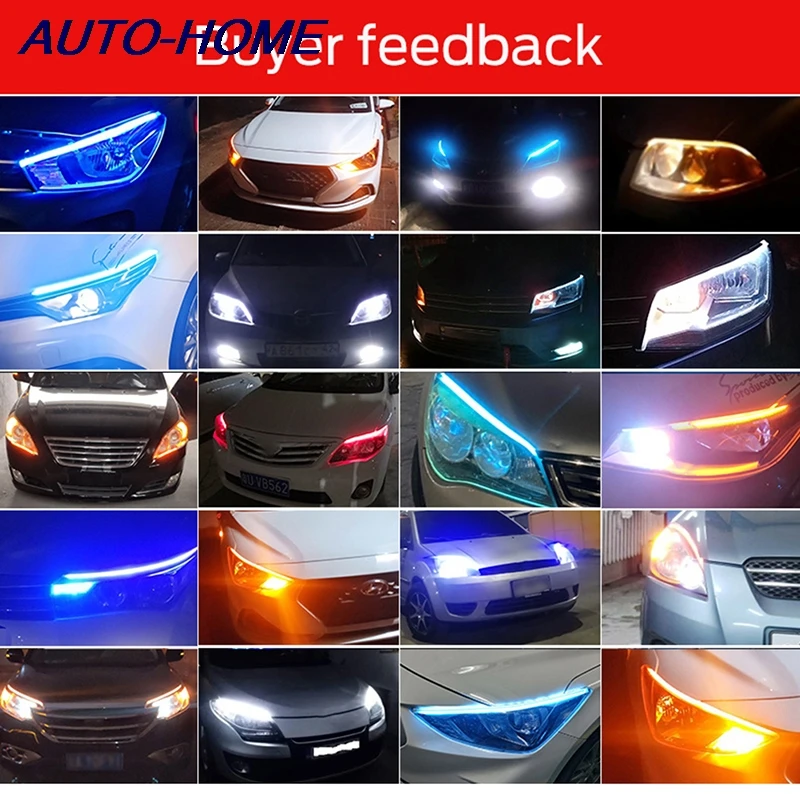 1Pc Impermeabile Dc 12V 17Cm Blu Super Bright Led Car Cob Lights Drl Nebbia Guida Lampada Da Corsa Car Cob Led Light