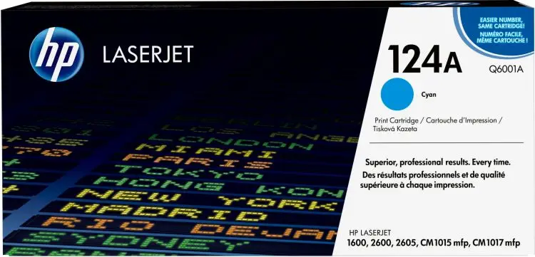 Картридж HP 124A Q6001A для принтера color LaserJet 1600/2600N/M1015/M1017 голубой 2000 страниц |