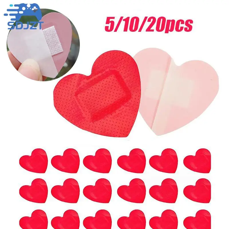 

5/10/20pcs Pad Hydrocolloid Dressing Heart Shaped Bandage Heart-shaped Self-adhesive Wound Patches First Aid Gauze