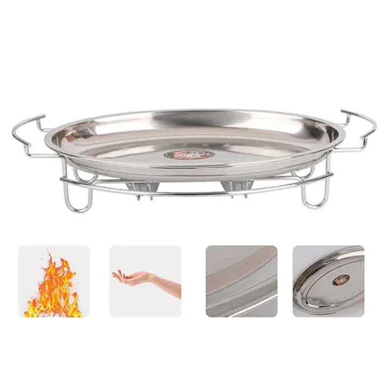 Fish grill Commercial grilled fish plate Oval baking tray Alcohol heater Egg shaped heating plate Simple fish Dinner