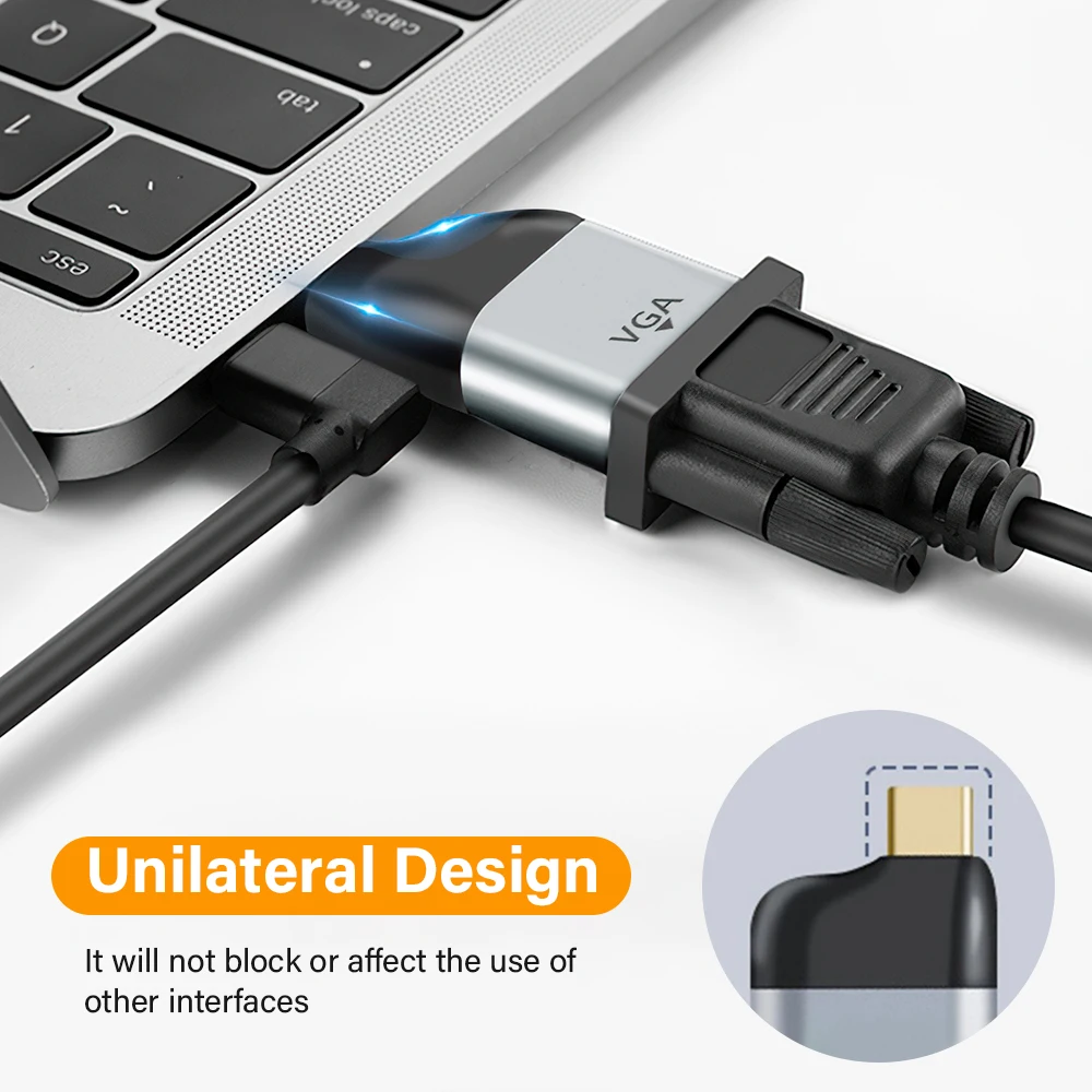 Universal USB-C to 8K/4K Multi-Display Converter: HDMI, VGA, DP & Mini DisplayPort Adapter