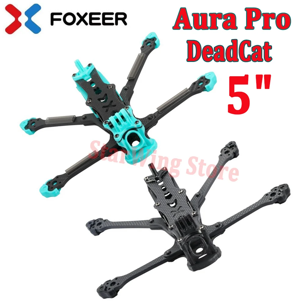 

Foxeer Aura Pro 5" DeadCat FPV Frame 235mm Toray T700 Carbon with Silky Coating for FPV Freestyle Analog DJI Vista HDZERO Drone