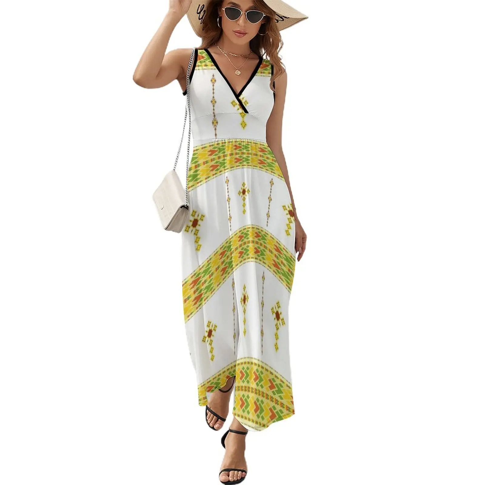 

Ethiopian Habesha tibeb telet Sleeveless Dress summer dresses ladies 2023 fairy dress