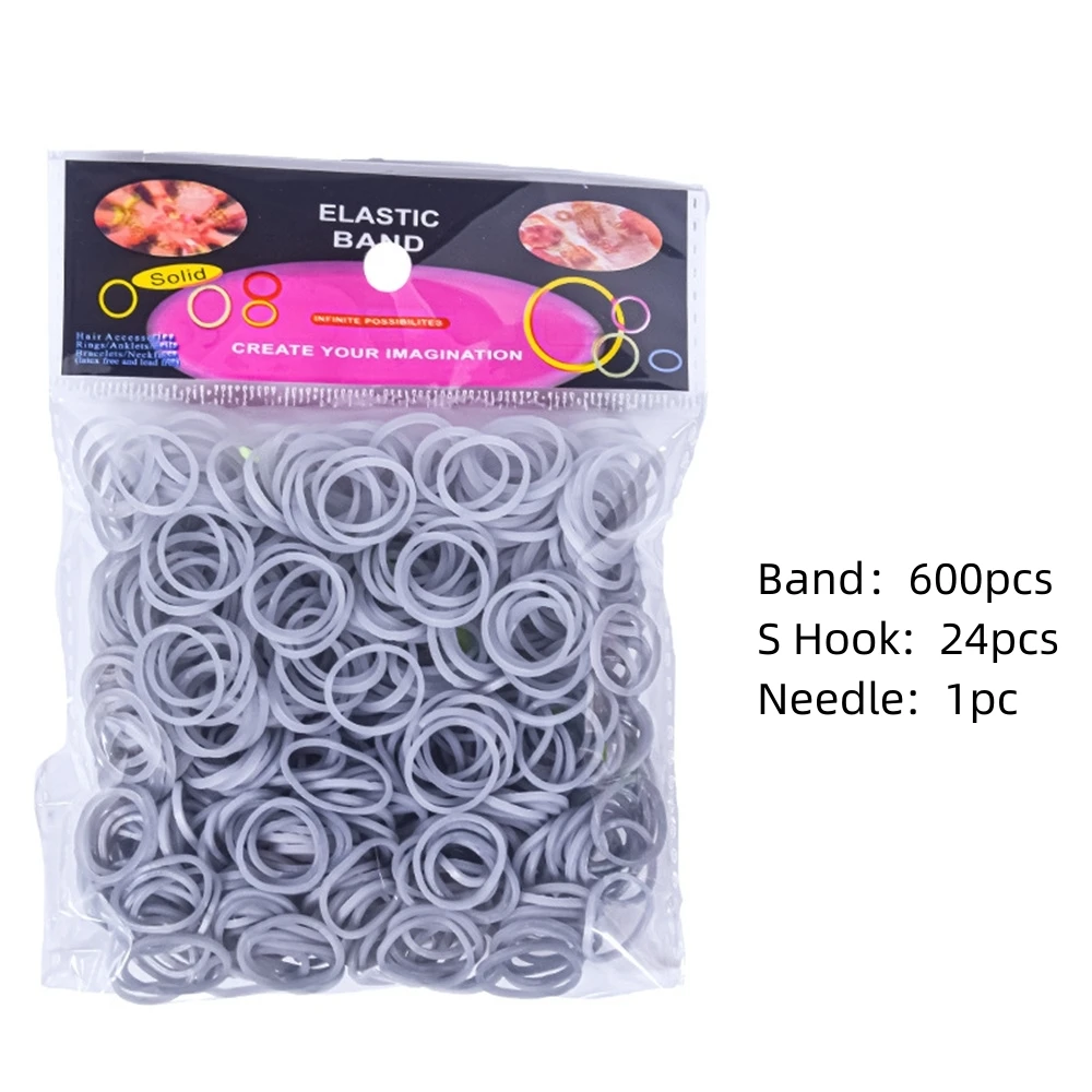 Rainbow Loom Crafting Kit: 600-Piece Rubber Band Refill with Hooks for DIY Jewelry and Accessories