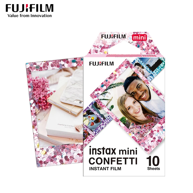 Genuine Fujifilm Instax Mini 8 Film Confetti Fuji Instant Photo Paper 10 To 50 Sheets For70 7s 50s 90 25share Sp 1 Lomo Camera Film Aliexpress