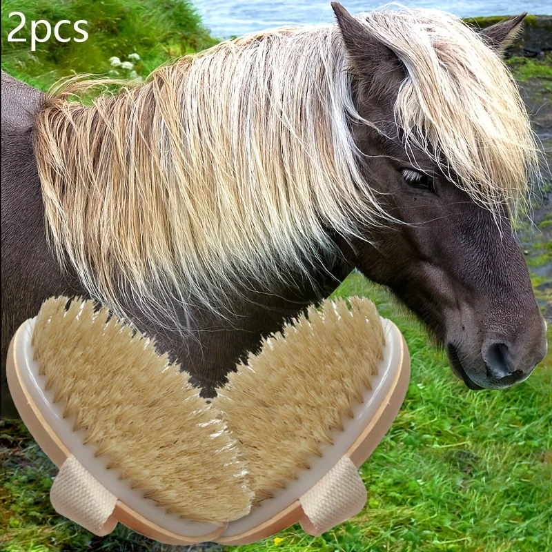 2pcs Natural Horse Hair Detangling Brushes 2