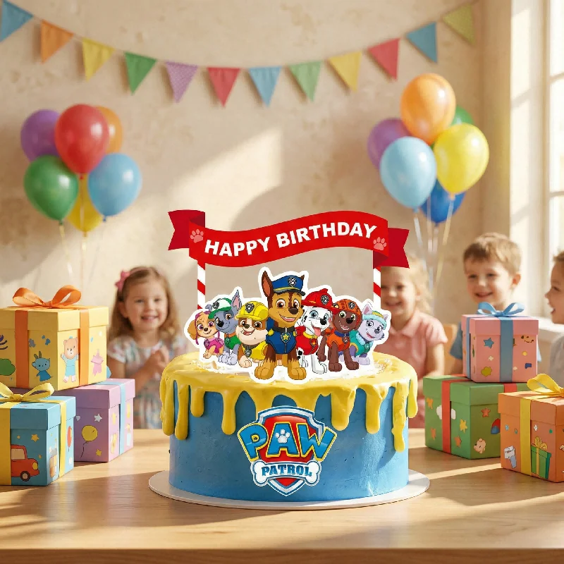 Paw Patrol Geburtstagstorten-Dekorationsset Cartoon Patrulla Canina Tortendekoration für Kinder Jungen Mädchen Geburtstagsparty-Zubehör