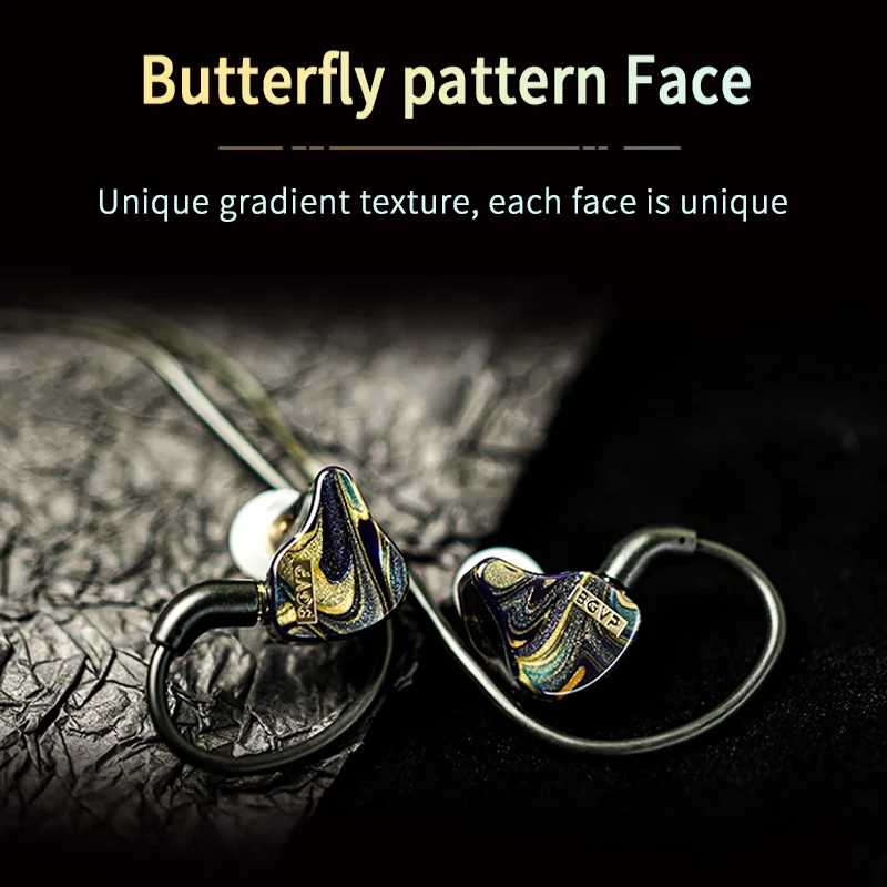 BGVP Butterfly Pro 1DD+1BA Hybrid IEM Gaming Headset HiFi Earphone Wired Iem