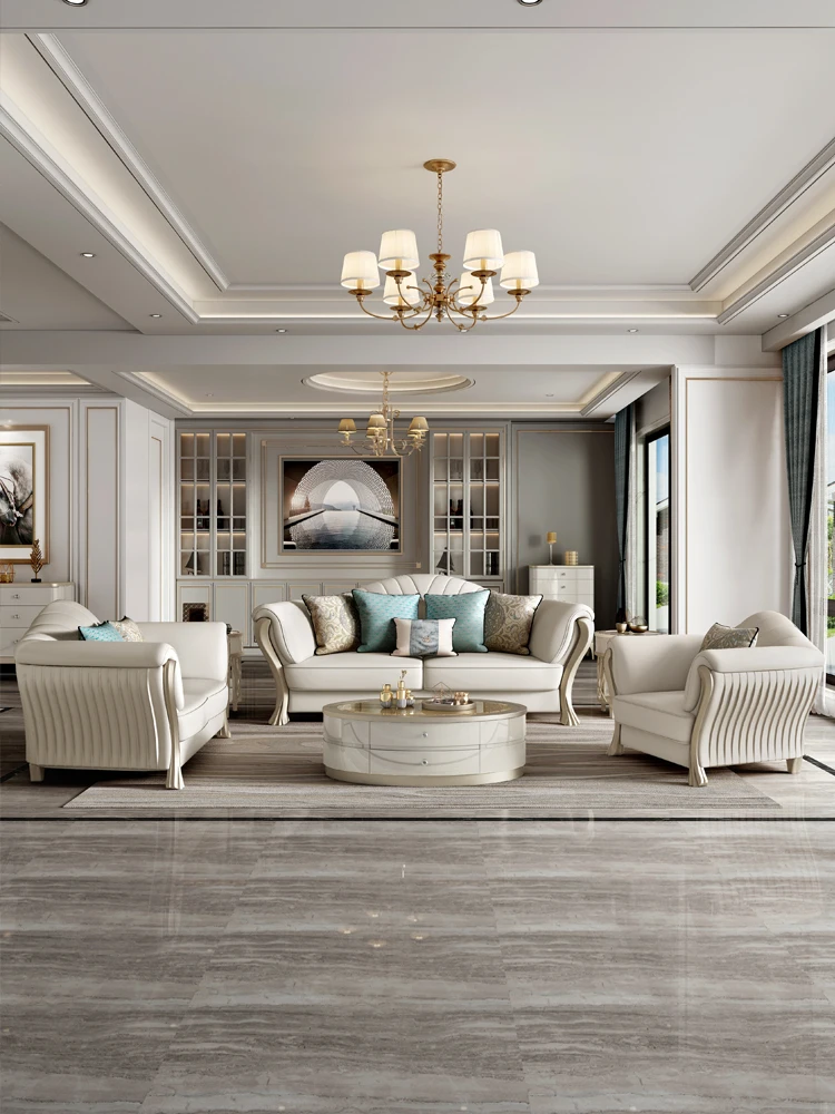 安い買付 アメリカのライト豪華な無垢材のソファの組み合わせリビングルーム豪華なフルレザーモデルの部屋イタリアスタイル 海外のファッション通販サイト Crypto Earnup Ravitejadentalcare Com