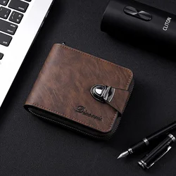 Viral Vintage PU Leather Men's Wallet | Zipper & Buckle Closure | Multi - card Slots (Coffee)