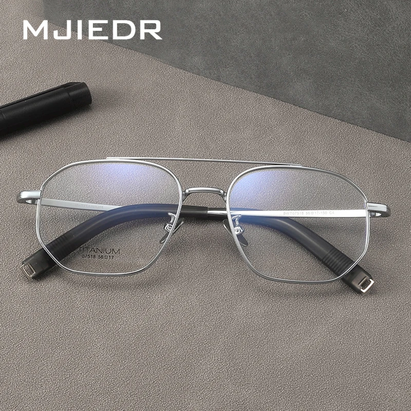 

MJIEDR Men Women Classic Square Glasses Optical Frame Pure Titanium Luxury Double Bridge Prescription Eyeglasses Frames Eyewear