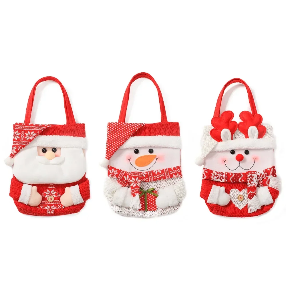 Hot Sale Children Christmas Gift Bag Christmas Eve Cartoon Candy Gift Bags Can Be Used for The Big Holiday Christmas Tote Bags