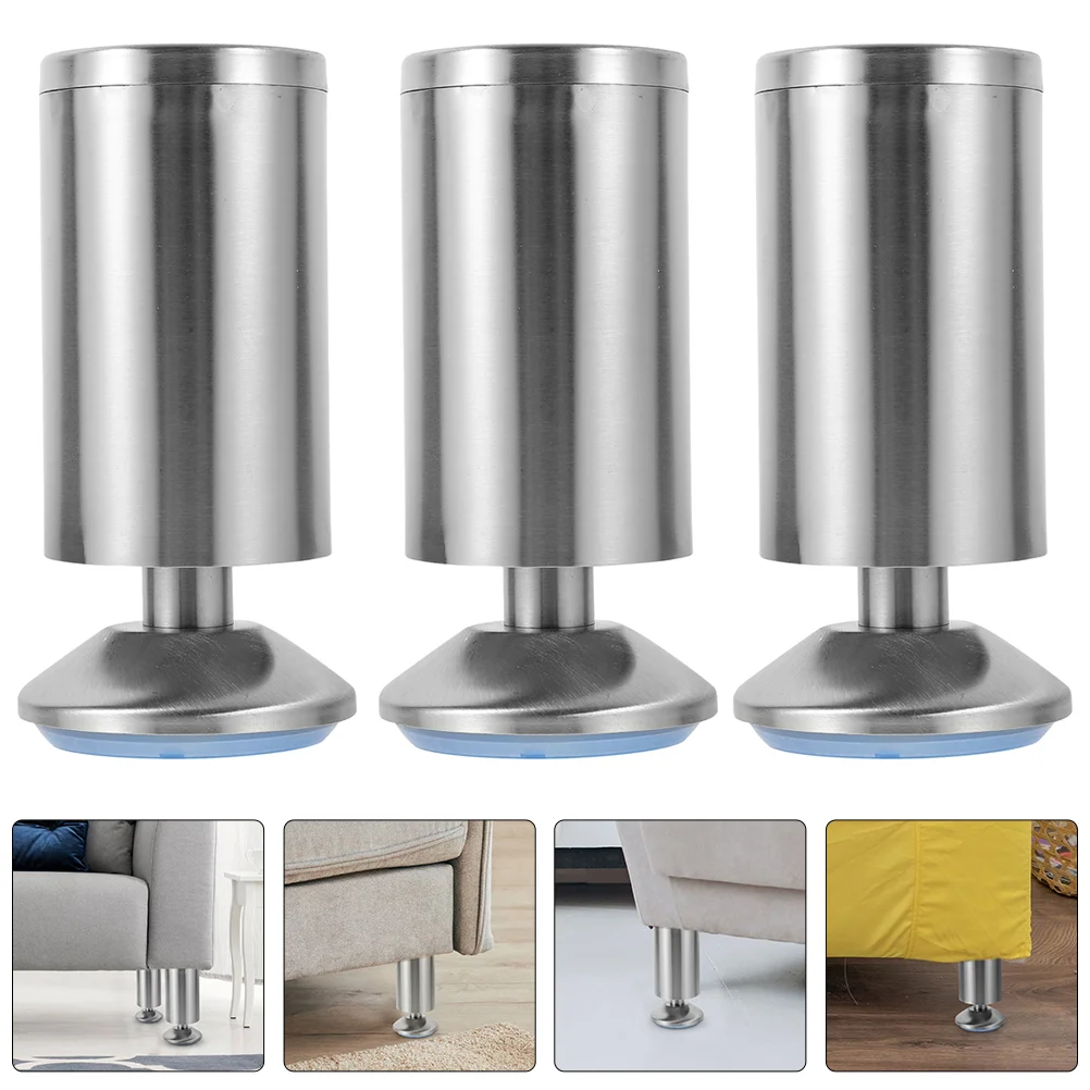 

4 Pcs Conical Furniture Legs Dressers Sofa Support Feet Stainless Steel Metal for Coffee Table
