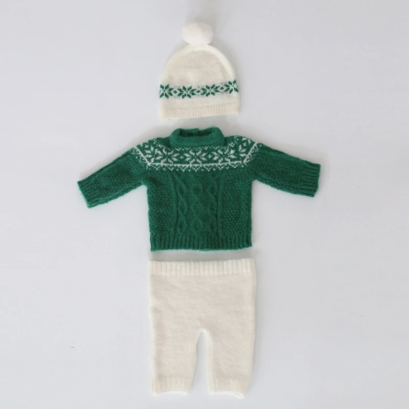 

Y1UB Baby Knitted Outfit Christmas Photography Clothing Suitable for 0-1 Month Newborn Baby Party Costume Super Soft
