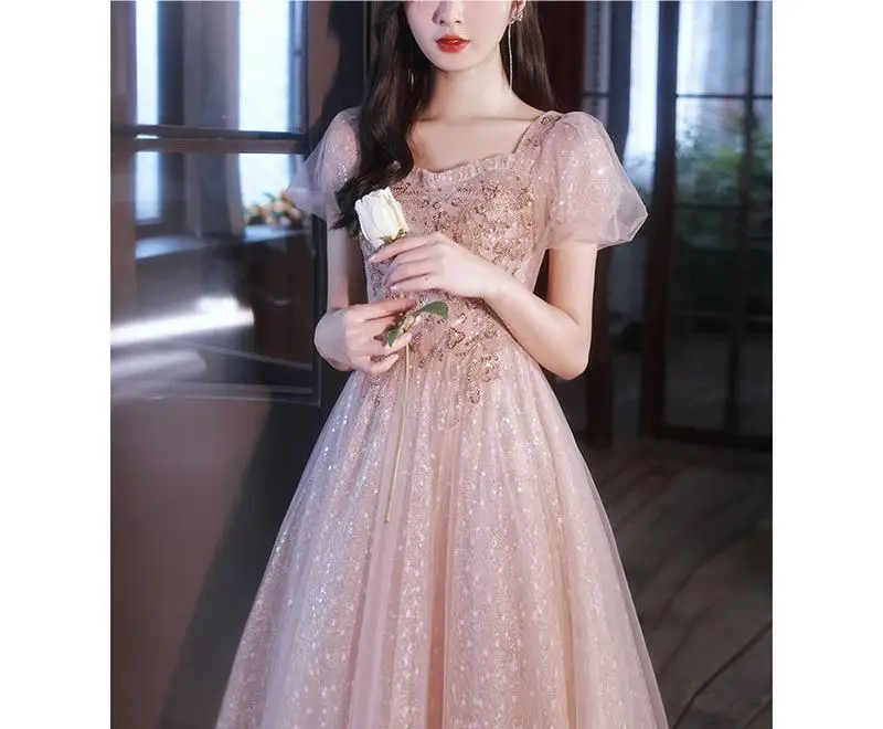 

HA 103 Chinese cheongsam evening dress champagne fishtail skirt high-end
