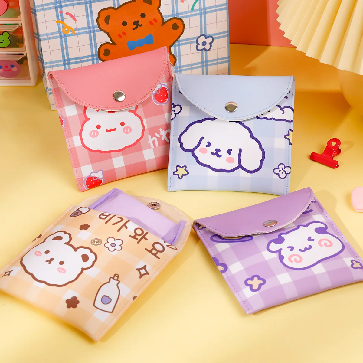 Cartoon Cute Pattern Storage Bag Coin Purse Sanitary Pad Pouch Zipper Bag  Tampon Storage Tampon Holder Sanitary Napkin Organizer - AliExpress