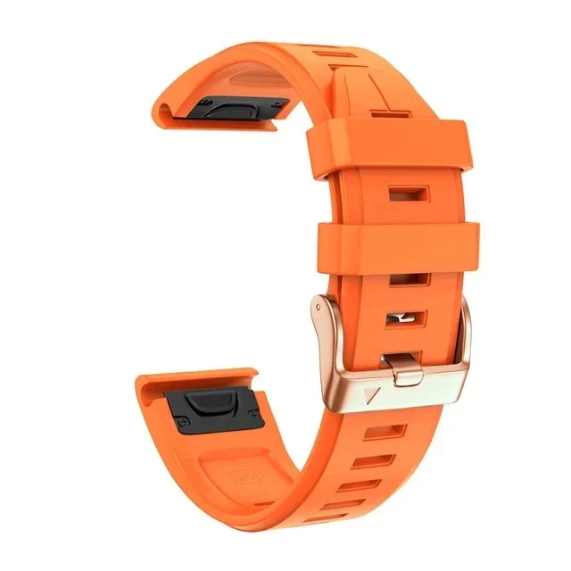 Rose Gold Buckle Quick Release Silicone Smart Watch Bands - 20mm