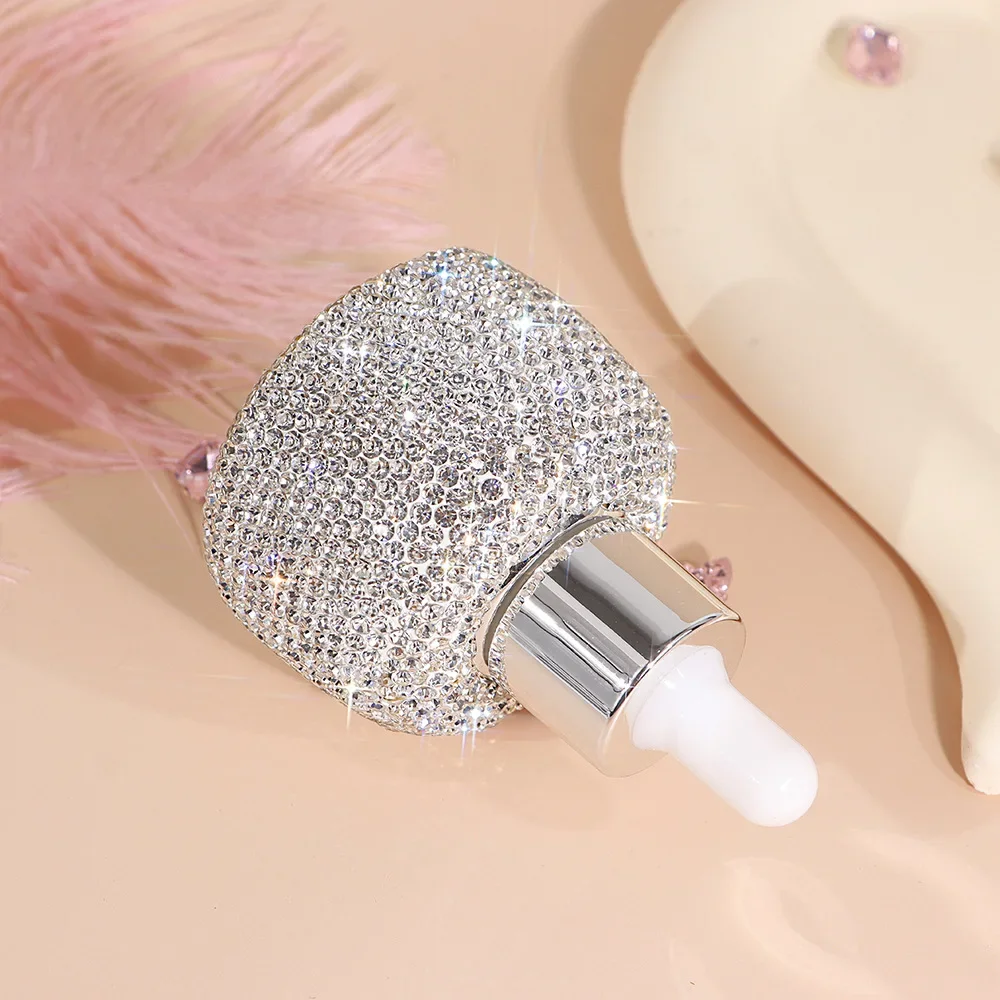 30ML Luxury Rhinestone Glass Oil Dropper Mini Perfume Empty Travel Bottle Travel Portable Essential Oil Storage Jar Organization 5