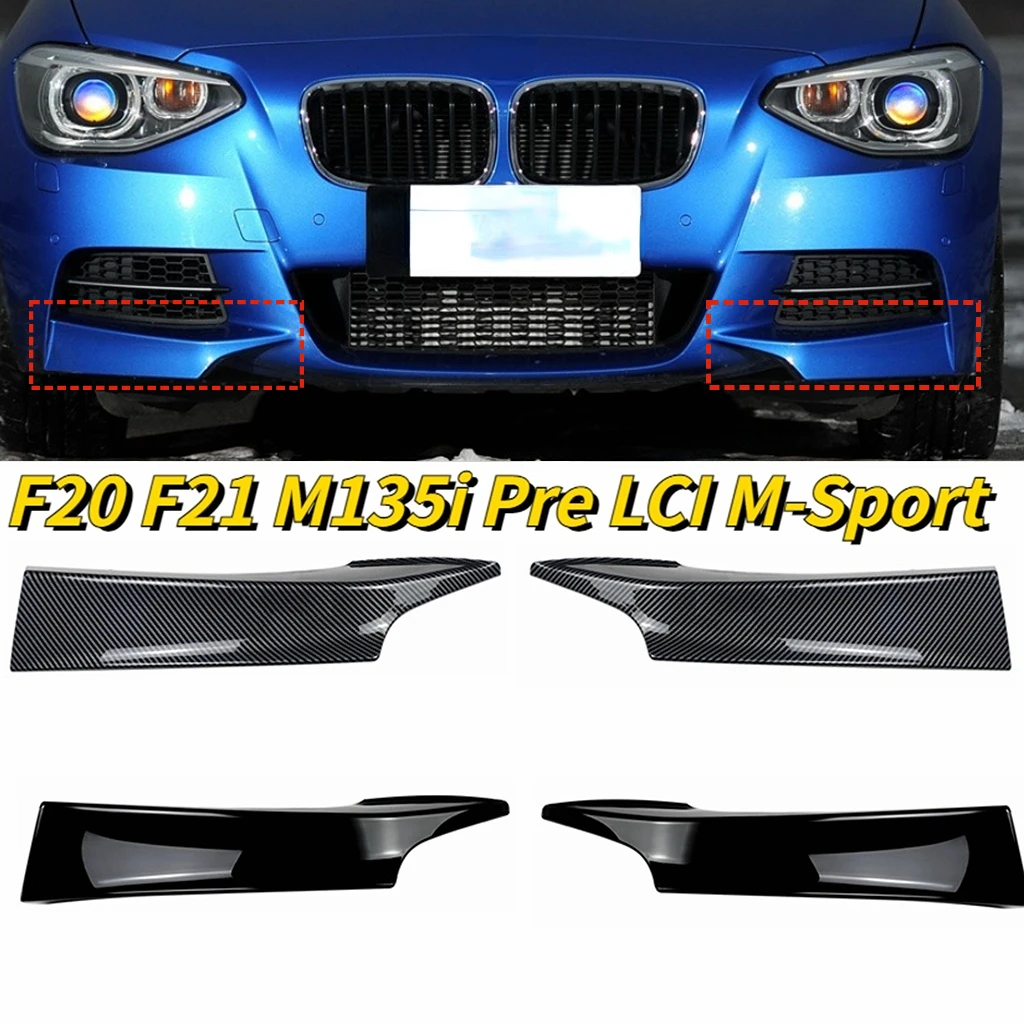 2Pcs Front Bumper Lip Splitter Body Kit For BMW 1