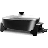 16"x13"x3.2" (10.5Qt.) Scratch Resistant, Easy Pour Spout Dishwasher Safe, Non-stick Electric Skillet with Glass Vented Lid 5