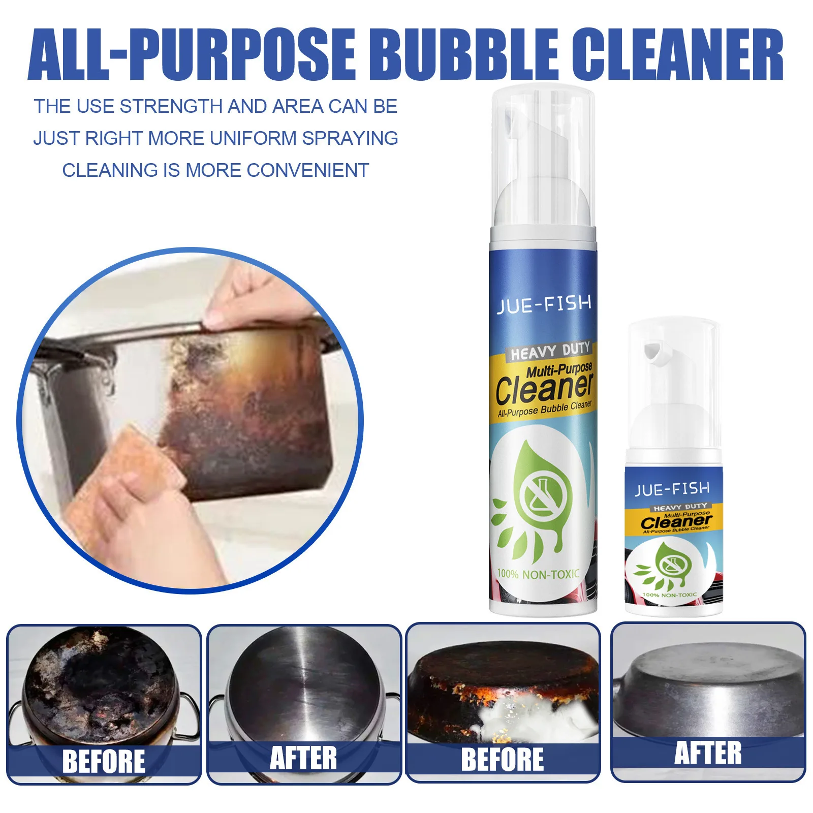 Heavy Oil Cleaner Foam Grease Cleaner Multipurpose Dirt Stain Cleaning Grill Oven Degreaser Oil Cleaning Bubble Spray Oil Cleaner Kitchen Cleaner