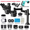 3.5-200X Simul-Focal Stereo Trinocular Microscope Set 4K 2K 1080P HDMI VGA USB TF Video Camera Clamp Folding Extension Type Base 3