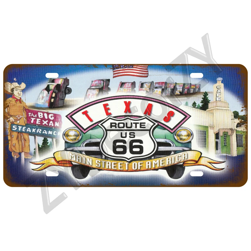 Route 66 Weißblech Platte Garage Auto Retro Metall Zeichen Poster an der Wand Zinn Zeichen Vintage Poster Wohnkultur Kunst Raum dekoration – Detail 16