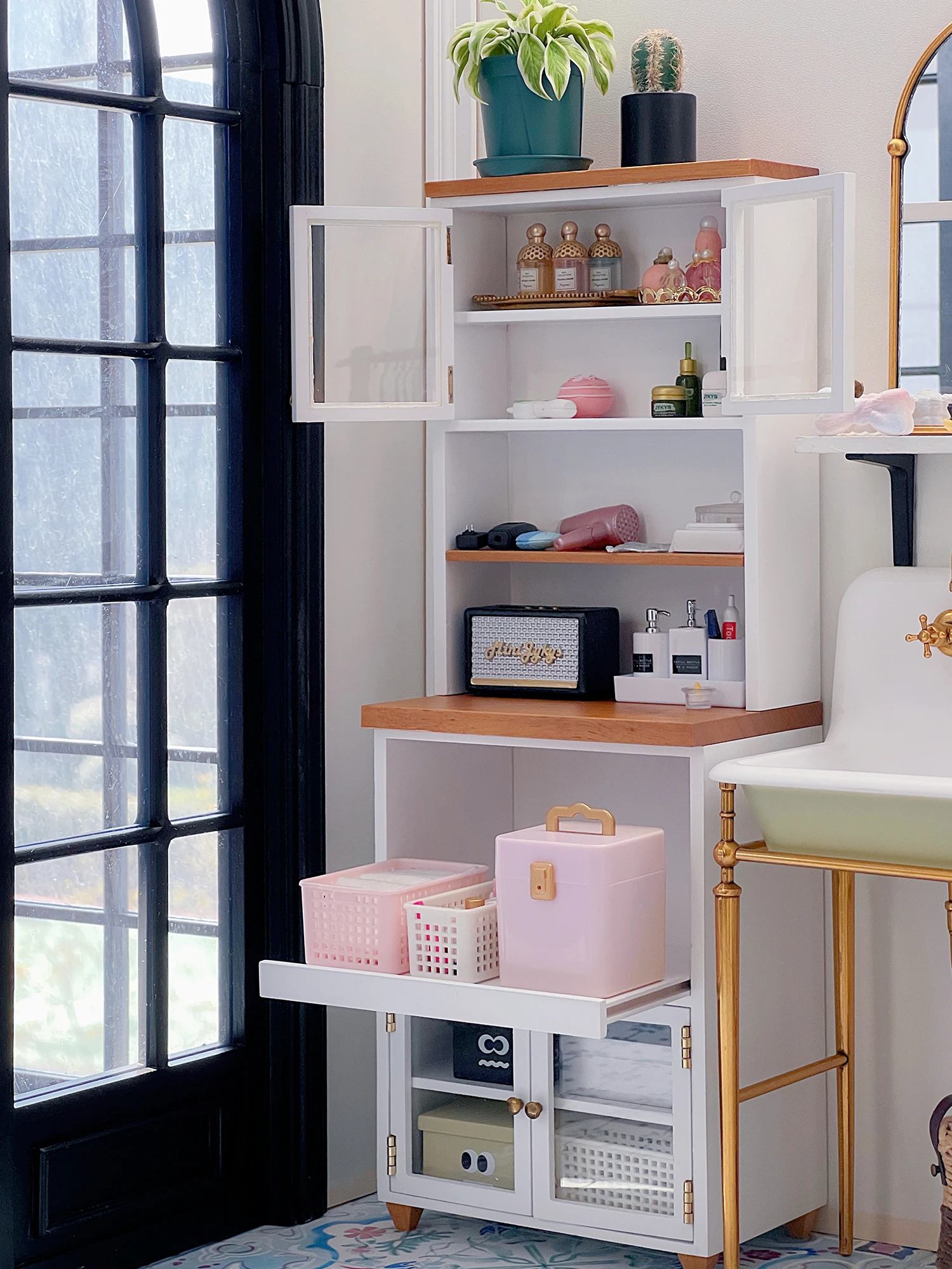 1/6 bjd ob11 miniature dollhouse furniture Mini model Electric cabinet/storage cabinet split multifunctional cabinet 3