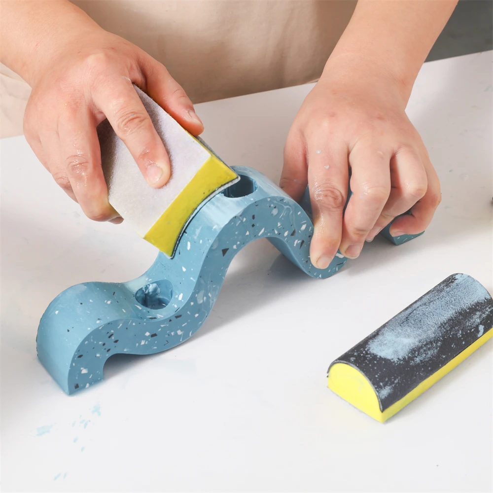 4 Shapes Professional Wet&Dry Sanding Block for Jesmonite Plaster Crafts Restoration Polishing DIY Concrete Jar Wet Hand Sander sanding block
