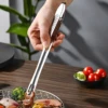 WORTHBUY 304 Stainless Steel Food Tongs Long Handle Non-Slip Barbecue Tongs Steak Tongs Kitchen Gadgets Accessories Cooking Tool 3