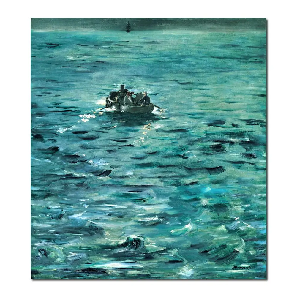 

Seascape paintings Edouard Manet's reproduction Rocheforts Escape hand painted High quality