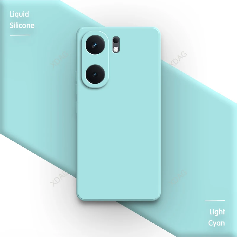 Luxury Soft Square Liquid Silicone Phone Case with Camera Protection