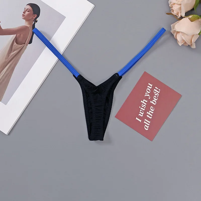 Womens T Back Sexy 18 Fancy Women Underwear Classic T Pants Thin Straps Low Waist Multi-color Stitching Elastic Lingerie