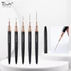 1*Nail Art Brushes Nail Liner DIY Drawing Painting Flower Line Stripes Pen 4mm-25mm Metal Handle Nail Art Brush With Cover Nail  4
