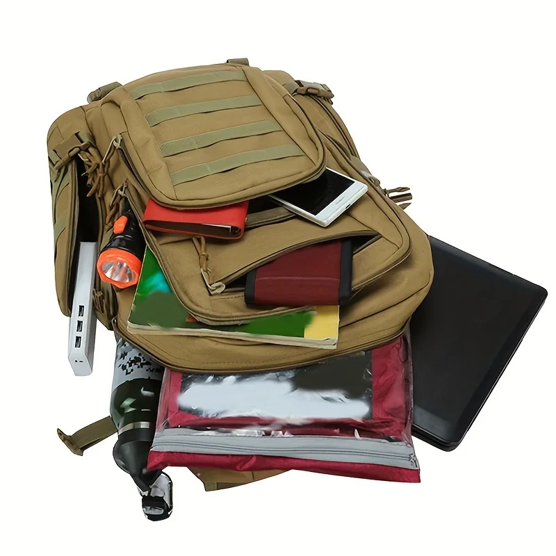 13.21gal Multifunctional Backpack Waterproof Travel Large Backpack for Outdoor Camping Mountain Cycling Sports Khaki Black Bags