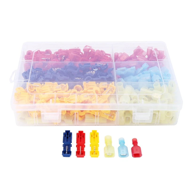 

240 PCS T-Tap Wire Connectors, Self-Stripping Quick Splice Electrical Wire Terminals, Insulated Male Quick Disconnect