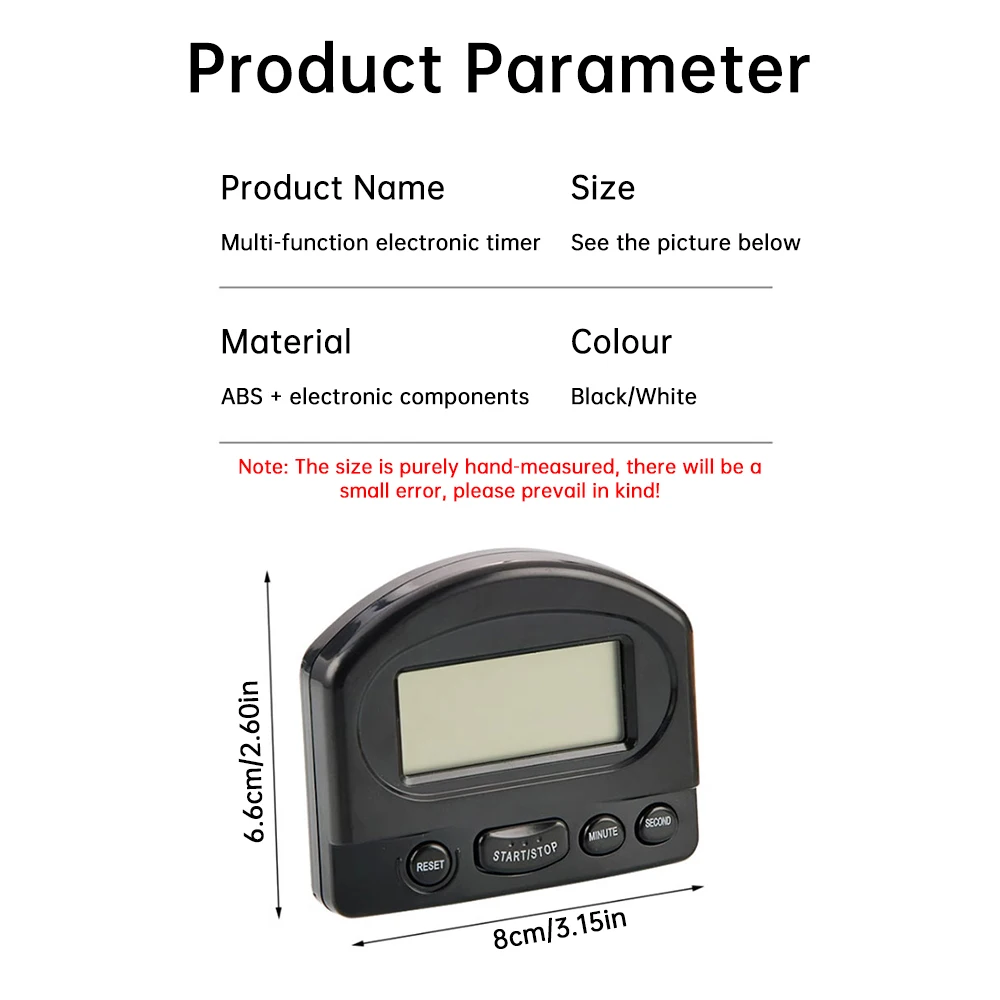 LED Digital Display Kitchen Timer with Adjustable Countdown and Buzzer