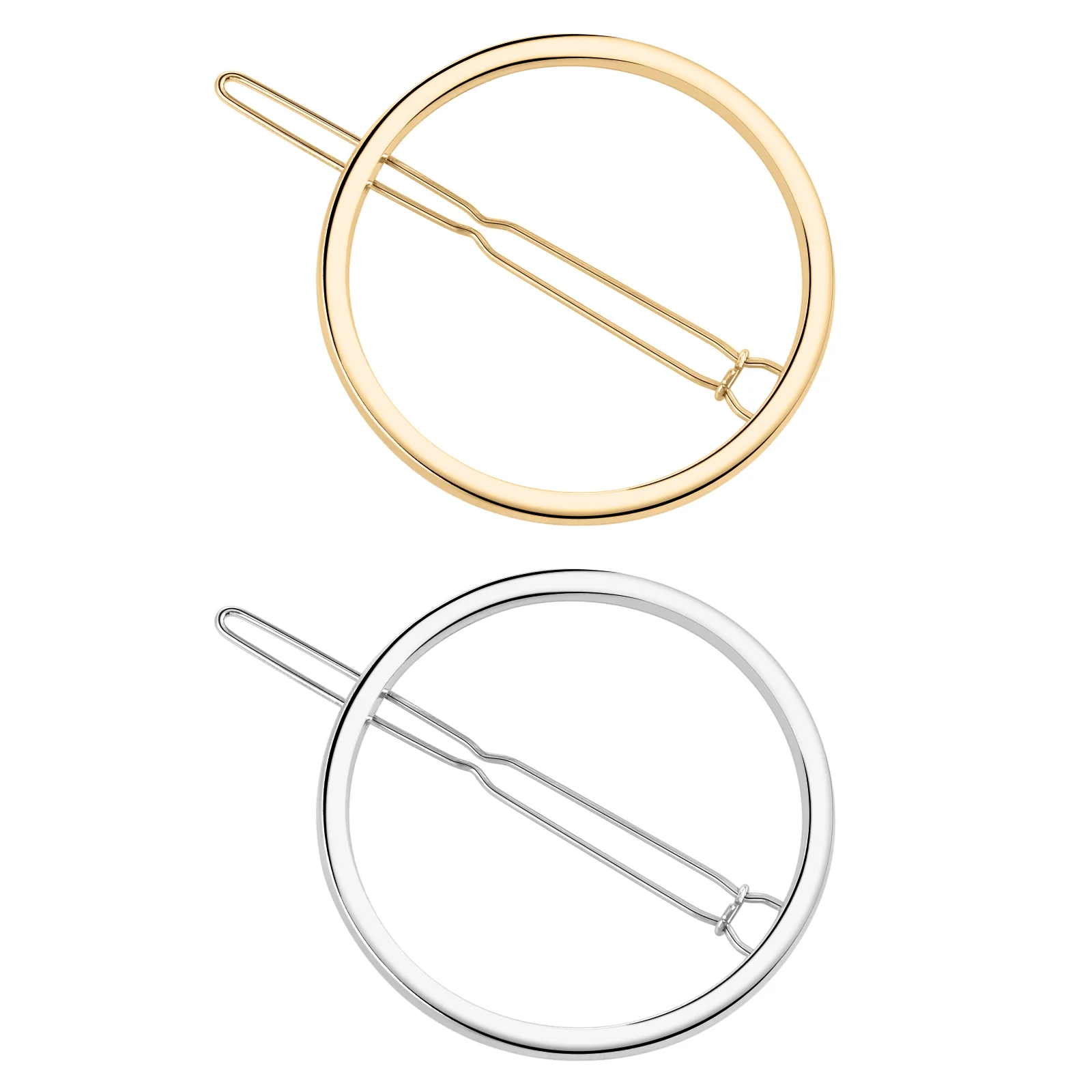 

2 Pcs Round Alloy Hair Clips Ponytail Clips Simple Fashion Hair Clips for Women