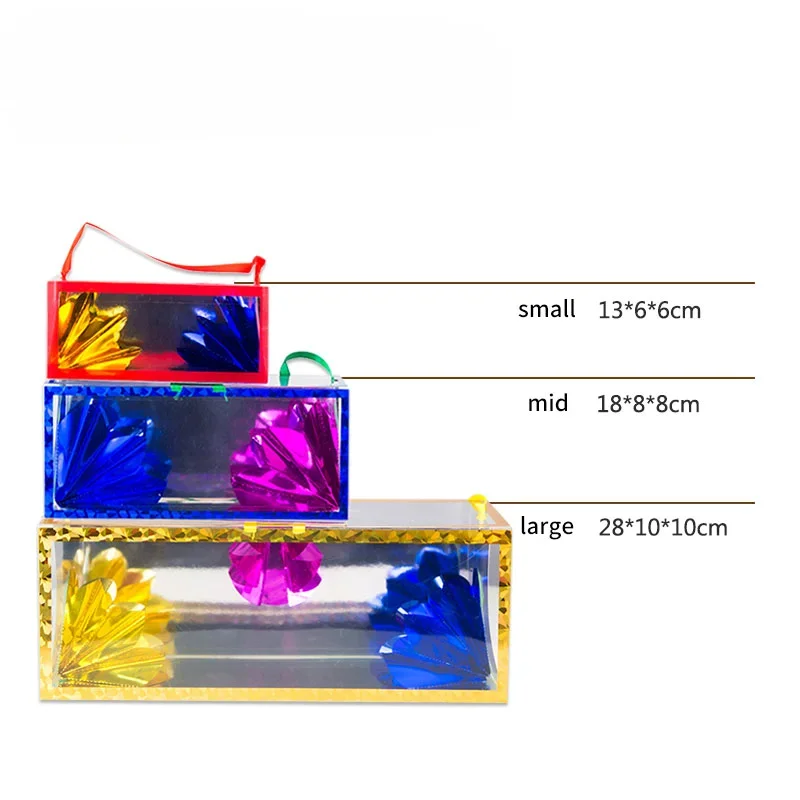 중간 꽃 상자 생산 드림 백 마술 트릭은 쉬운 액세서리 종이 빈 출력을 닫습니다.