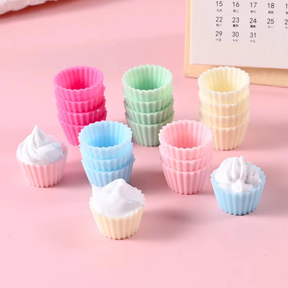 5pcs/ 4pcs set Miniature Cupcake Tray DIY Pottery Air Dry Clay