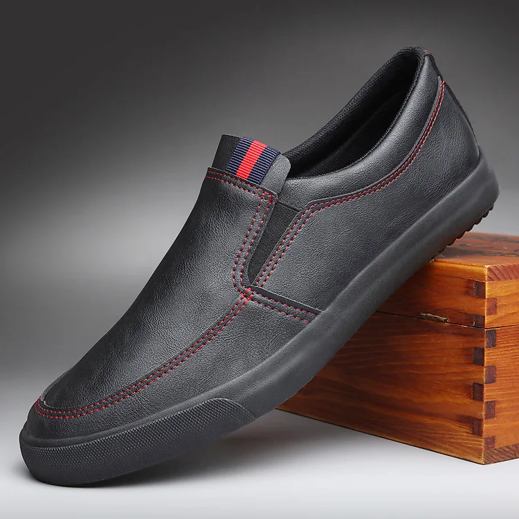 Spring Summer Men Shoes Korean Vintage Cow Leather Lace-Up