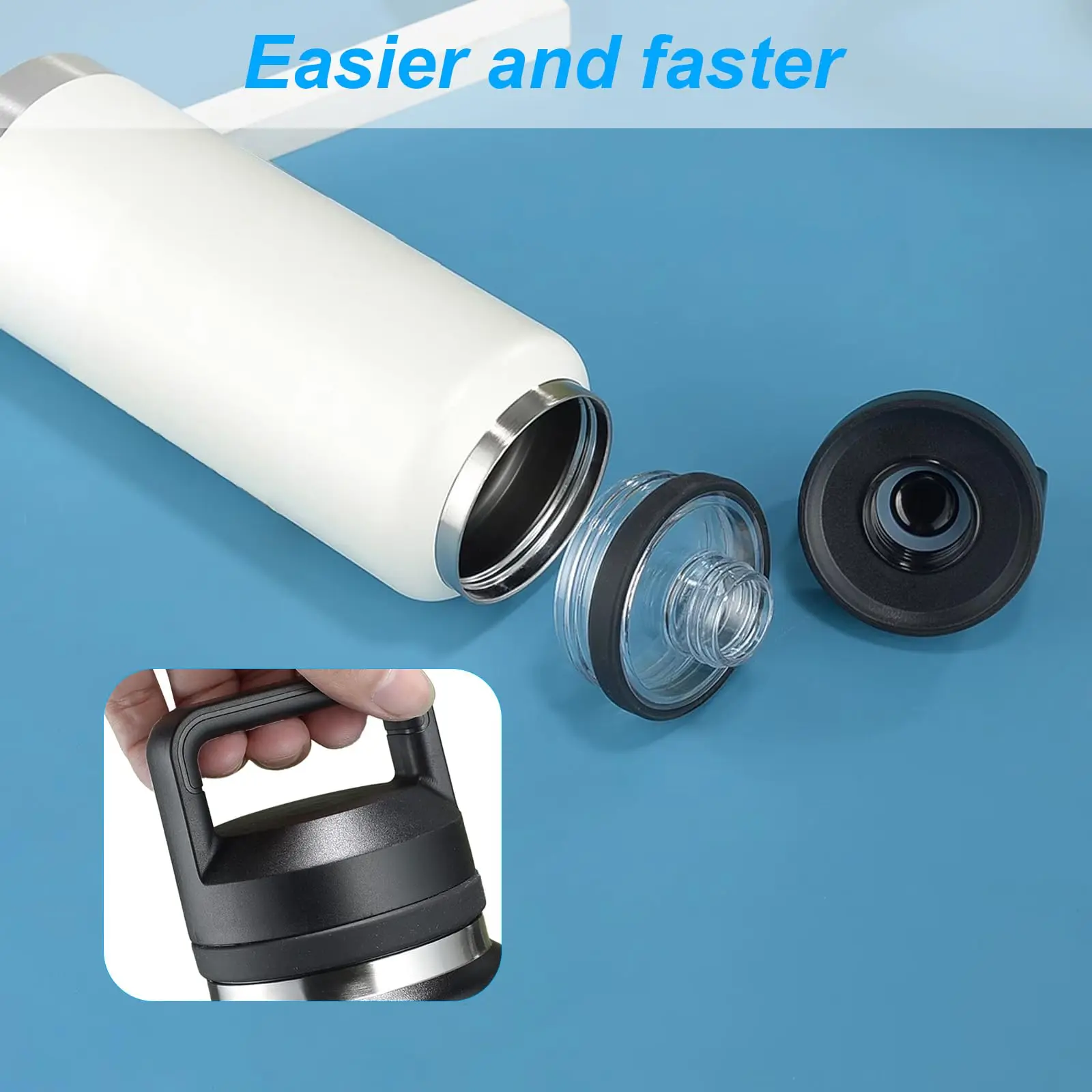 Fits for YETI Chug Cap Replacement for 18 oz 26 oz 36 64 YETI Water Bottle Lid Replacement Accessories