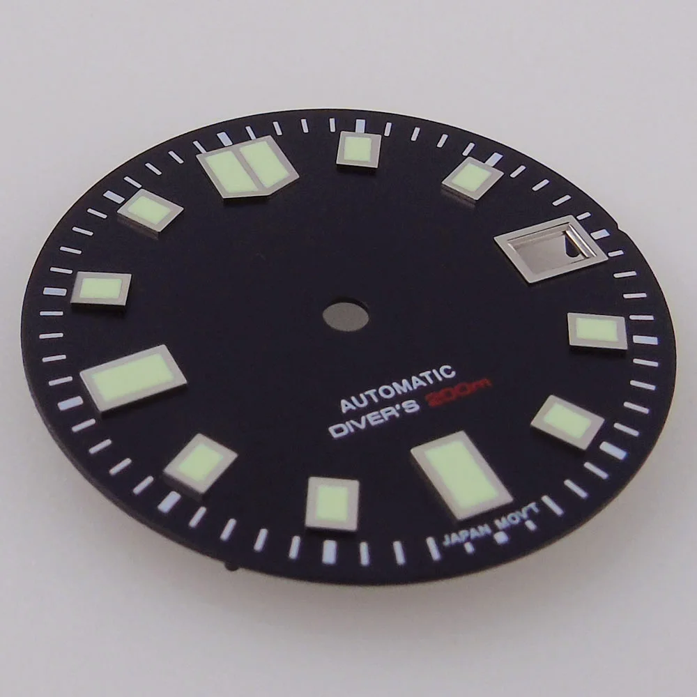29mm Black & Green Dial with Blue Accents and Luminous Marks