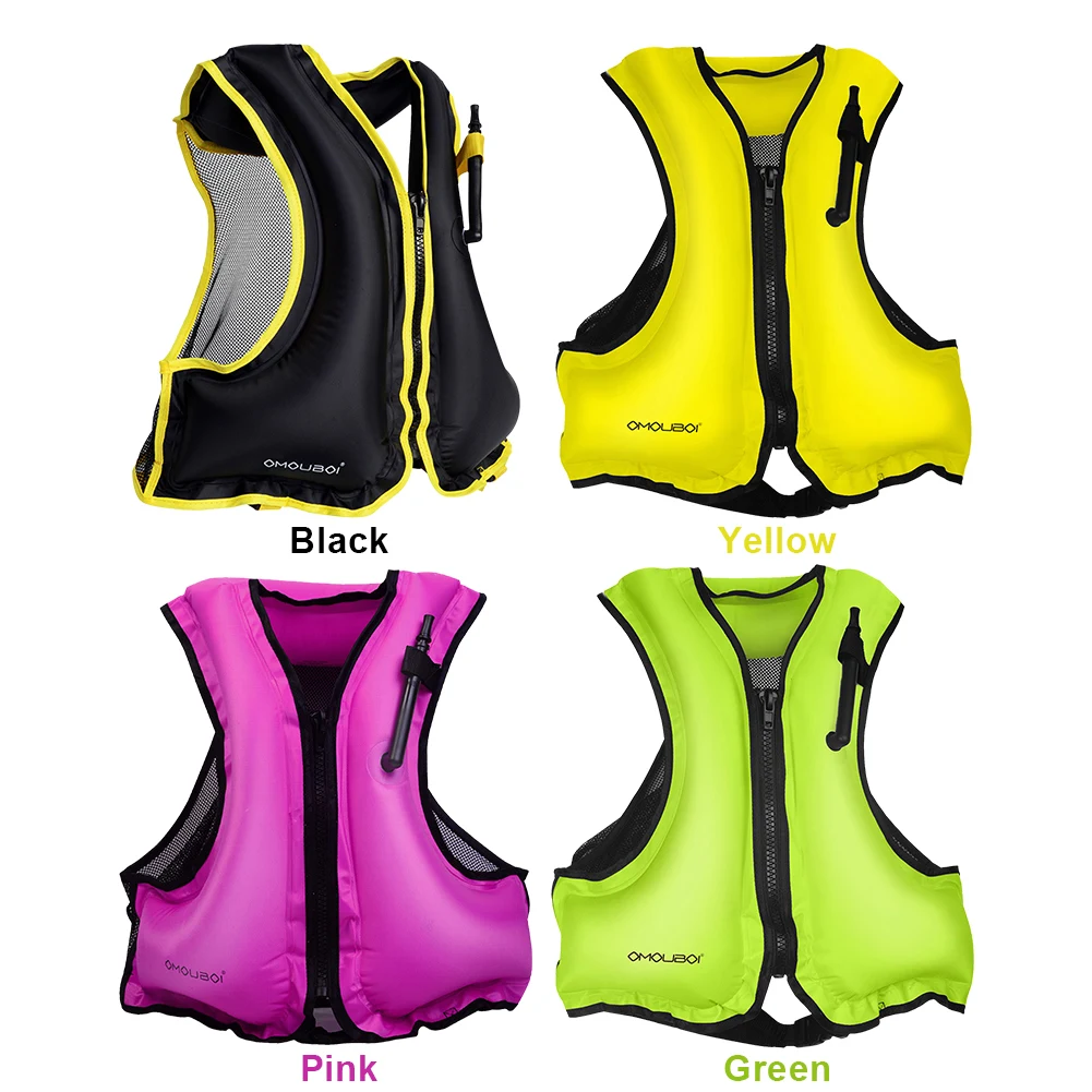Portable Swim Jacket Adjustable Swimming Life Vest Breathable Water Sports Safety Vest for Snorkeling Swimming Kayaking Boating