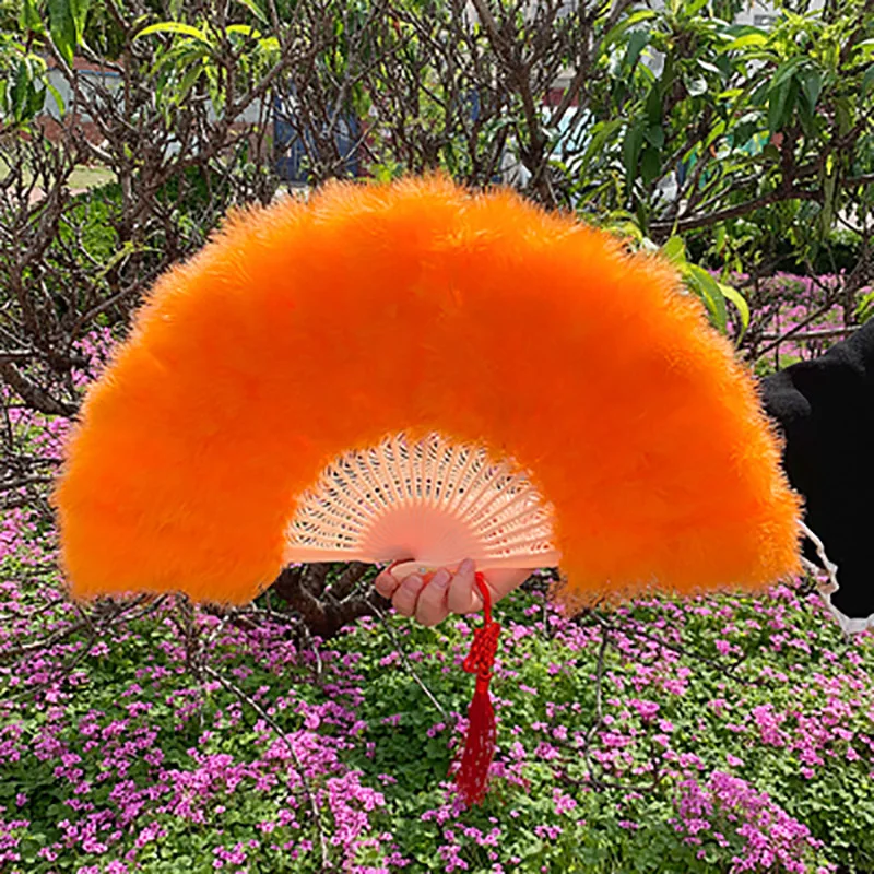 Folding Feather Fans for Women, Hand Fan for Ladies, Handmade Hanfu, Dance, Wedding Party Accessories, Crafts Gifts, Summer