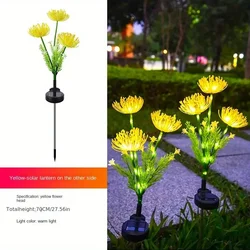 Solar Flower Garden Lights with Glowing Blooms & Stems (1pcs Yellow)