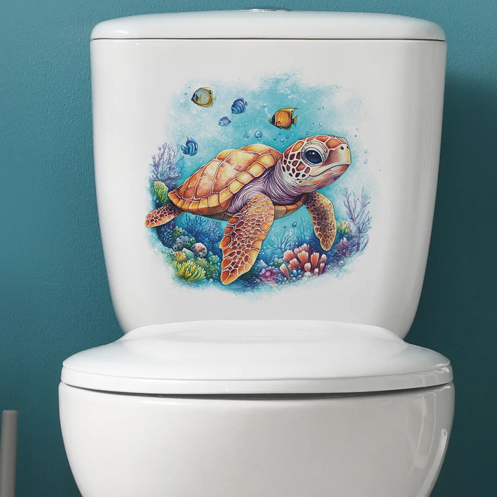 1PCS Cartoon Underwater World Toilet Stickers toilet stickers toilet wall stickers