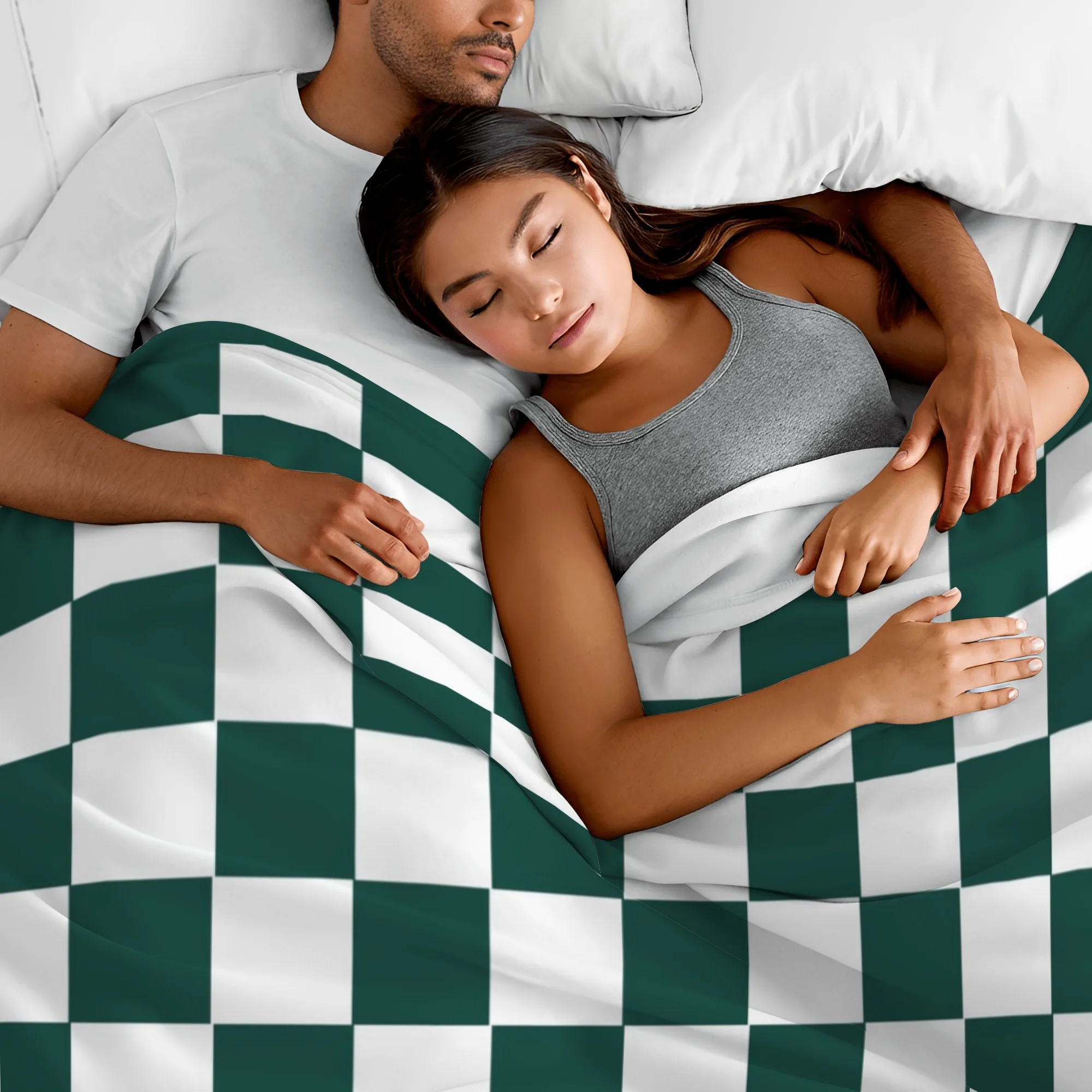 Classic and stylish checkerboard flannel blanket - perfect gift - suitable for all seasons, suitable for sofa, bed, office, camp 4