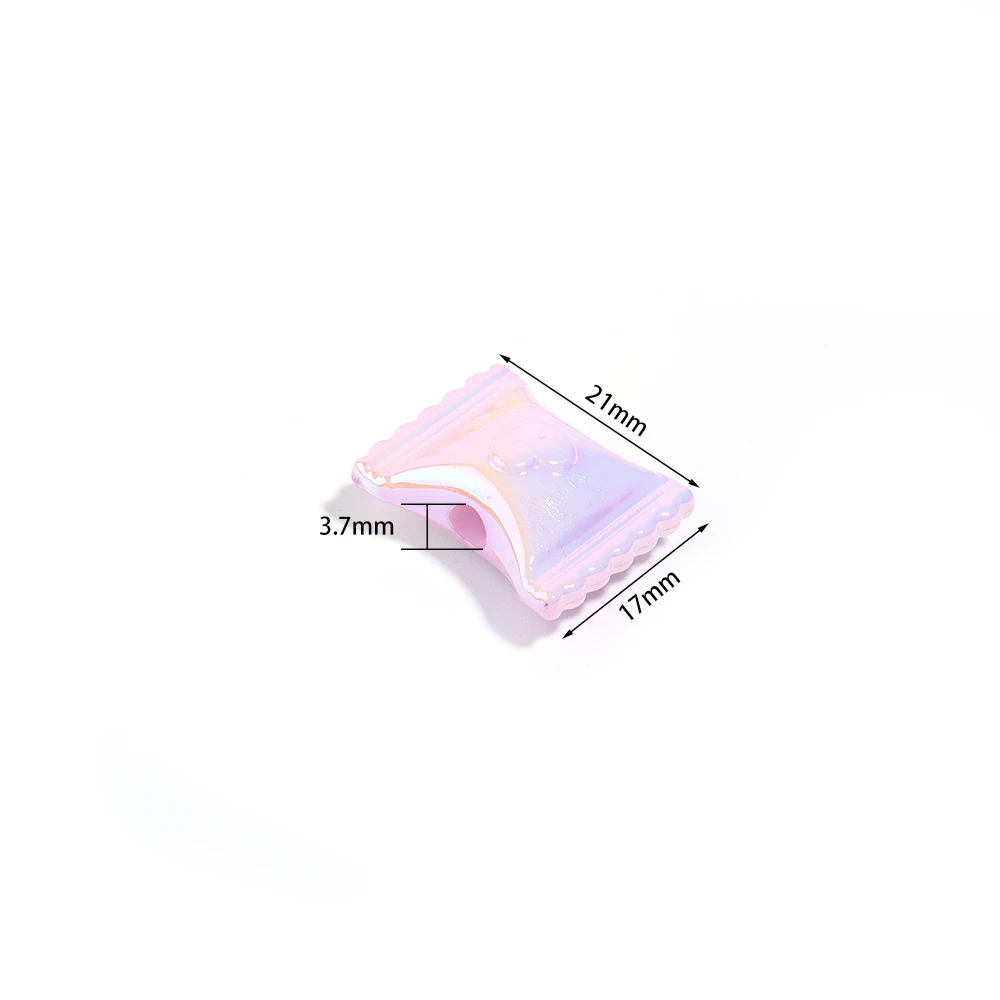 10개/세트 도금 컬러 캔디 모양 아크릴 비즈 큰 구멍 루즈 스페이서 비즈 쥬얼리 만들기 DIY 목걸이 키체인용