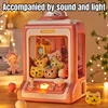 Kids Claw Machine Toys Cartoon Coin Operated Play Game Automatic Doll Machines with Light Music Children Birthday Christmas Gift 2